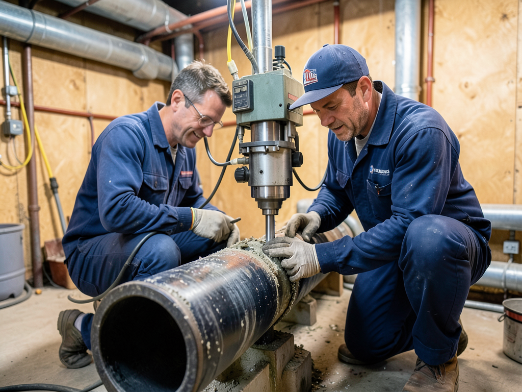 Cleaning out old cast iron pipes in south buffalo